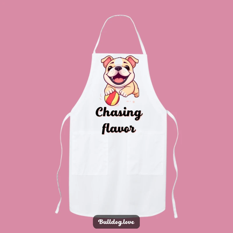 Funny Bulldog Pup Apron: Grinning Chef Dog, Perfect Kitchen Funny Gift