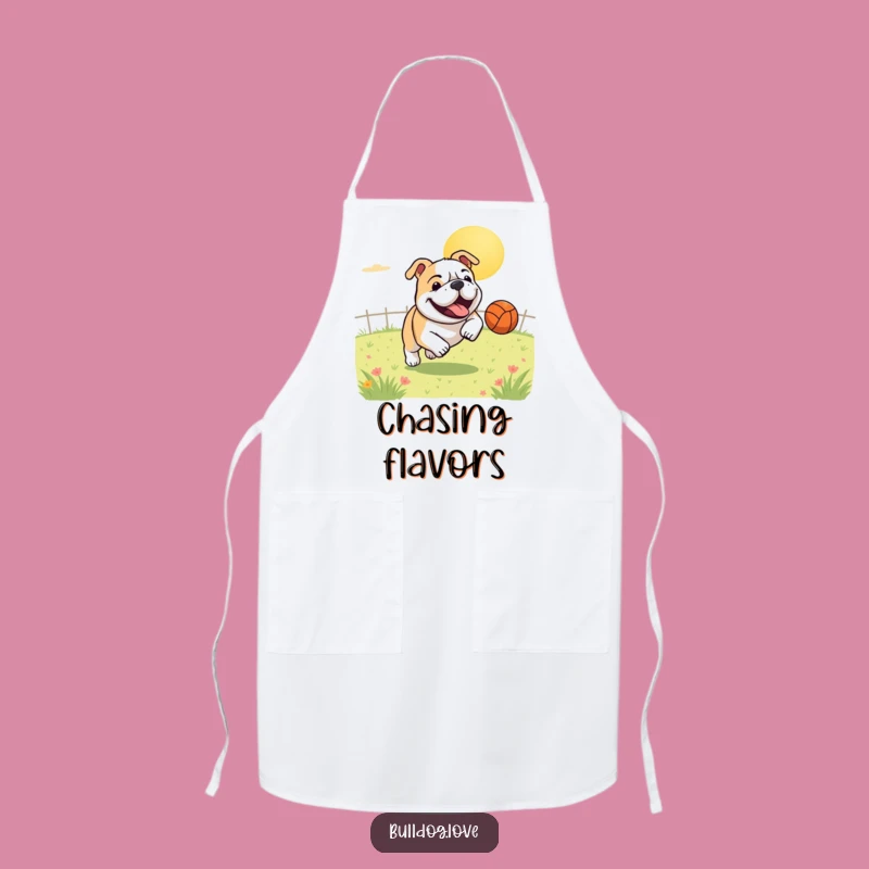 Funny Bulldog Chef Apron: Cook with a Gleeful Pup's Playful Spirit