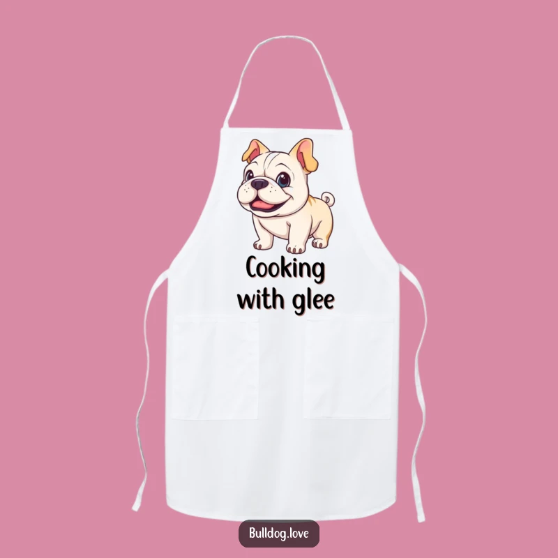 Joyful Bulldog Wagging Tail Funny Apron - Kitchen Chef Dog Gift