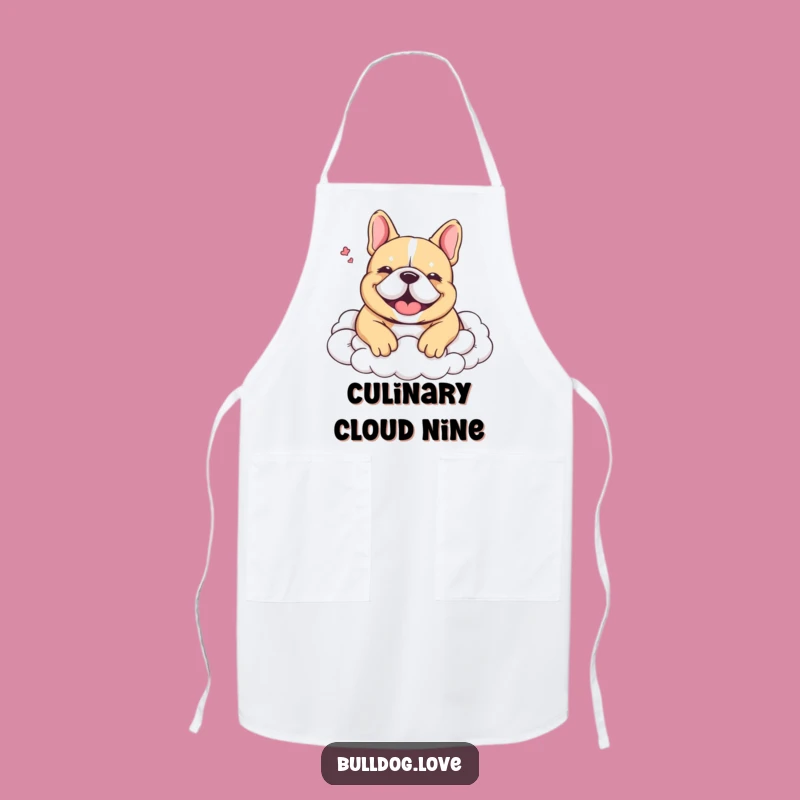 Funny Happy Sigh Bulldog Apron - Cook with Comfy Serenity, Great Gift