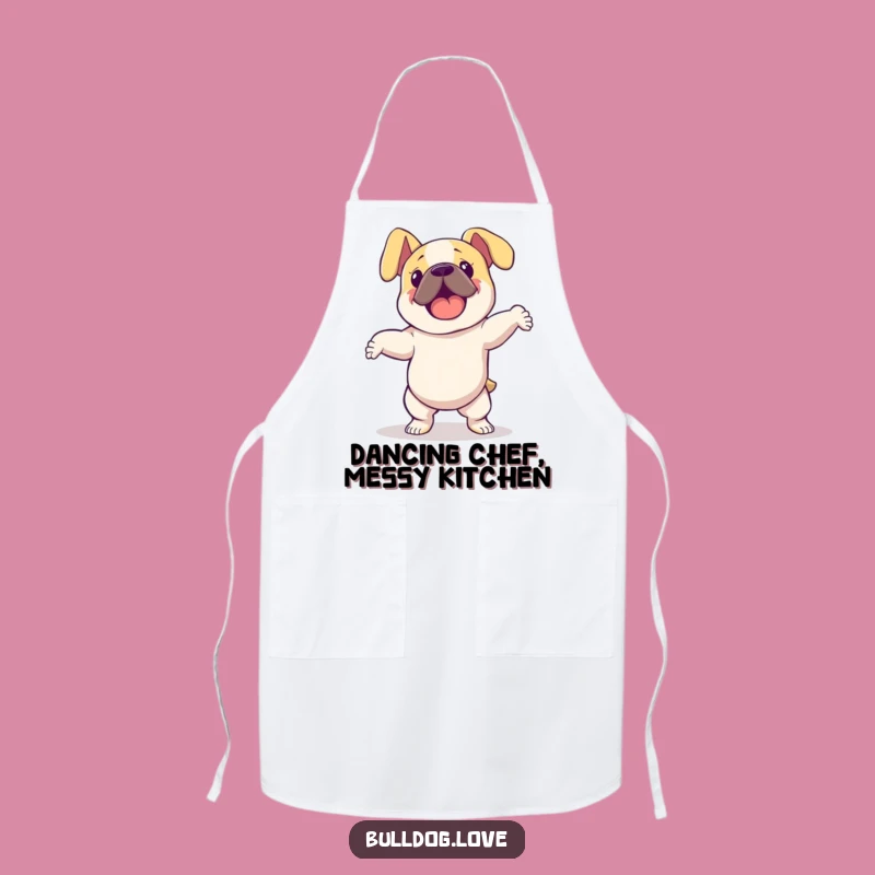 Funny Dancing Bulldog Apron: Kitchen Fun for Energetic Cooks