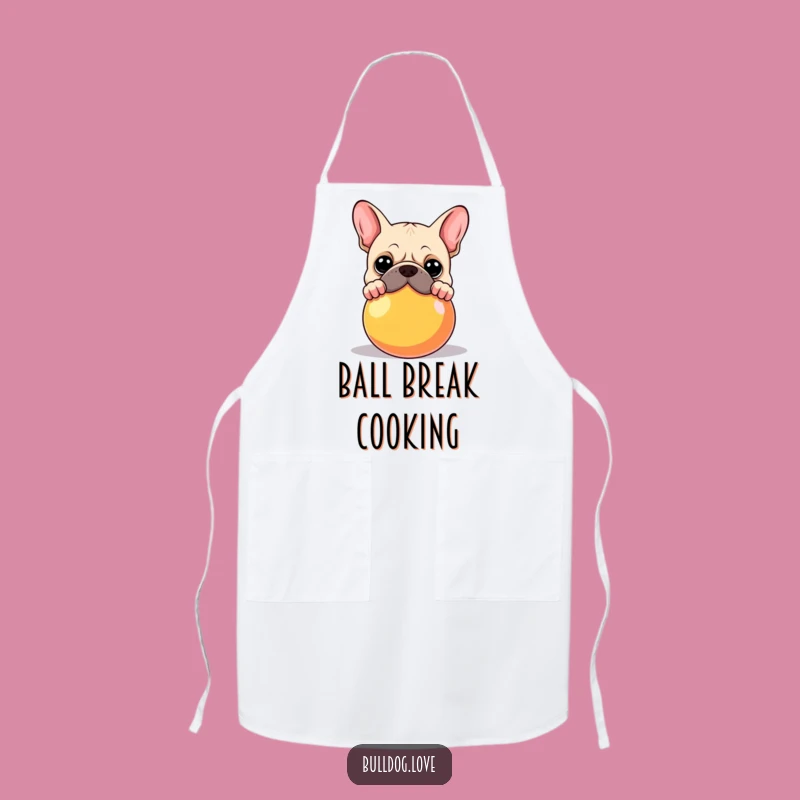 Funny Bulldog Ball Apron: Cook with Playful Canine Flair Gift