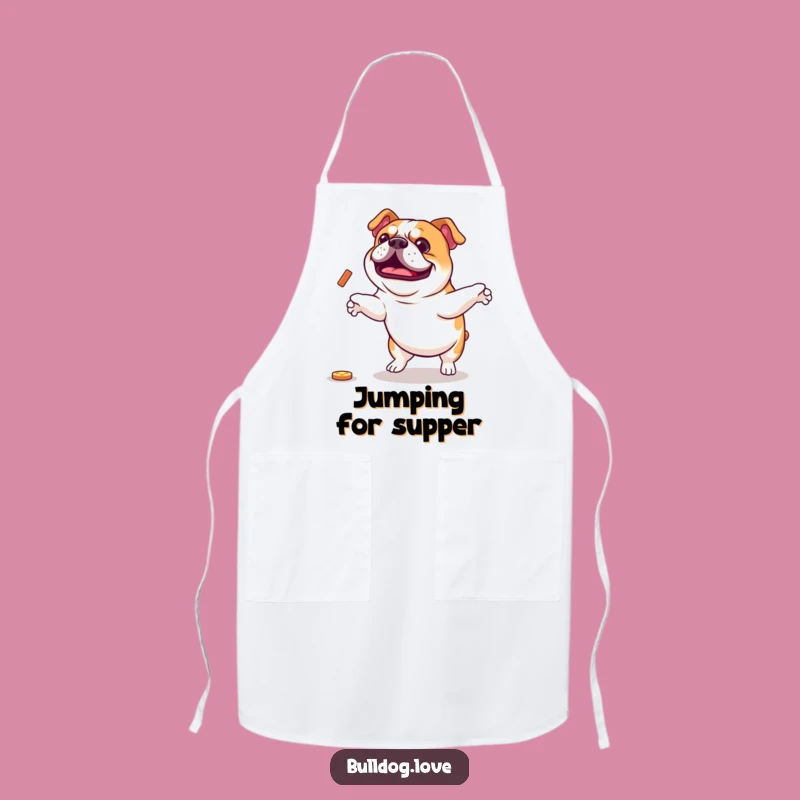 Funny Bulldog Jump Apron: Cook with Enthusiasm and Canine Flair Gift
