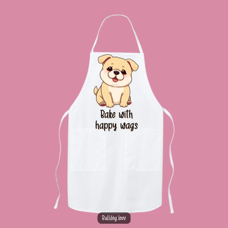 Funny Chubby Dog Apron: Big Ears Wagging Body, Kitchen Comedian Gift