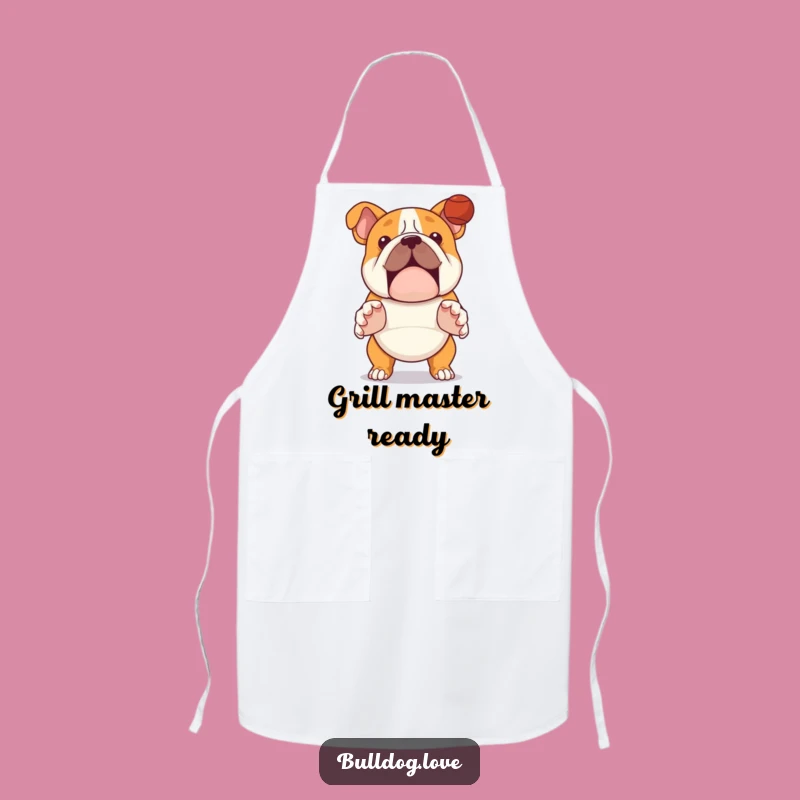 Playtime Bulldog Funny Apron - Kitchen Ball Catch Chef Gift