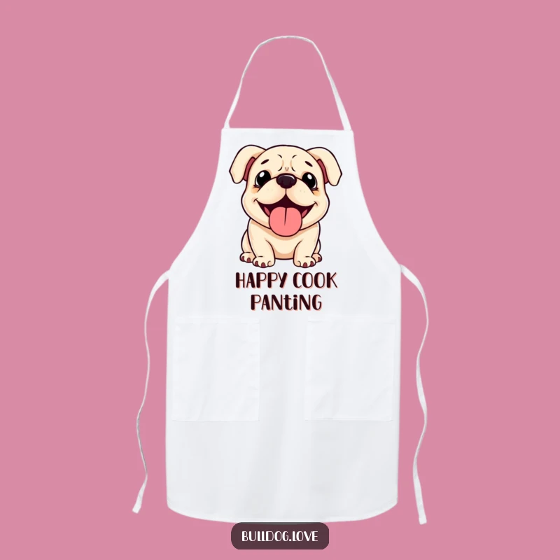Funny Happy Bulldog Apron: Cook with Joyful Canine Flair Gift