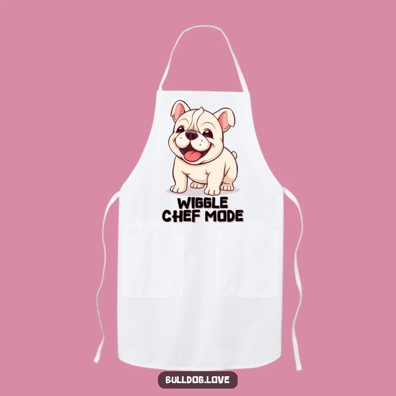 Funny Kawaii Bulldog Wiggle Apron - Cook with Joyful, Clumsy Flair!