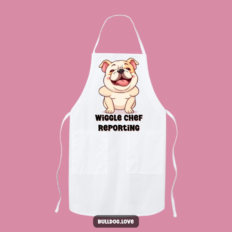 Funny Bulldog Wiggle Apron: Hilarious Kitchen Fun for Dog Lovers