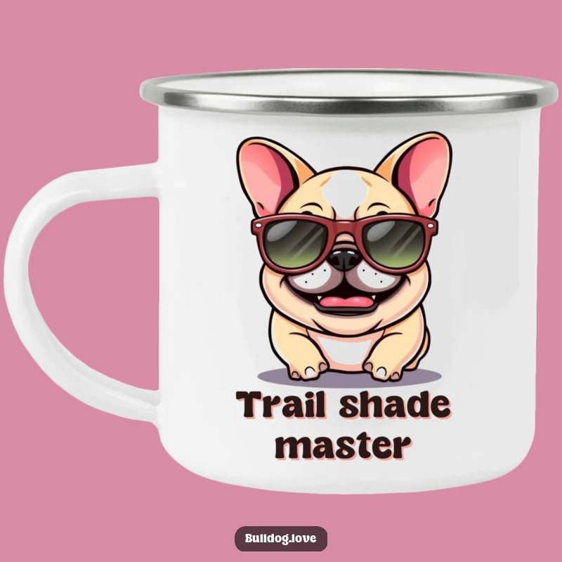 Funny Bulldog Camping Mug: Giggling Pup's Trail Cool, Hilarious Outdoor Gear, Perfect Gift!