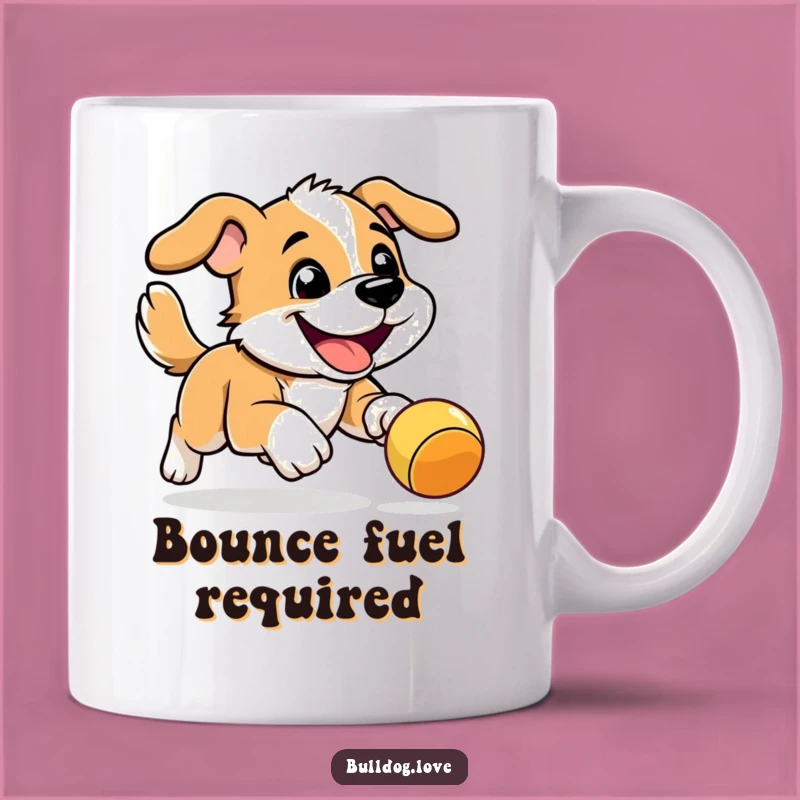 Funny Energetic Dog Mug: Bouncy Toy Chase, Perfect Gift for Playful Pups