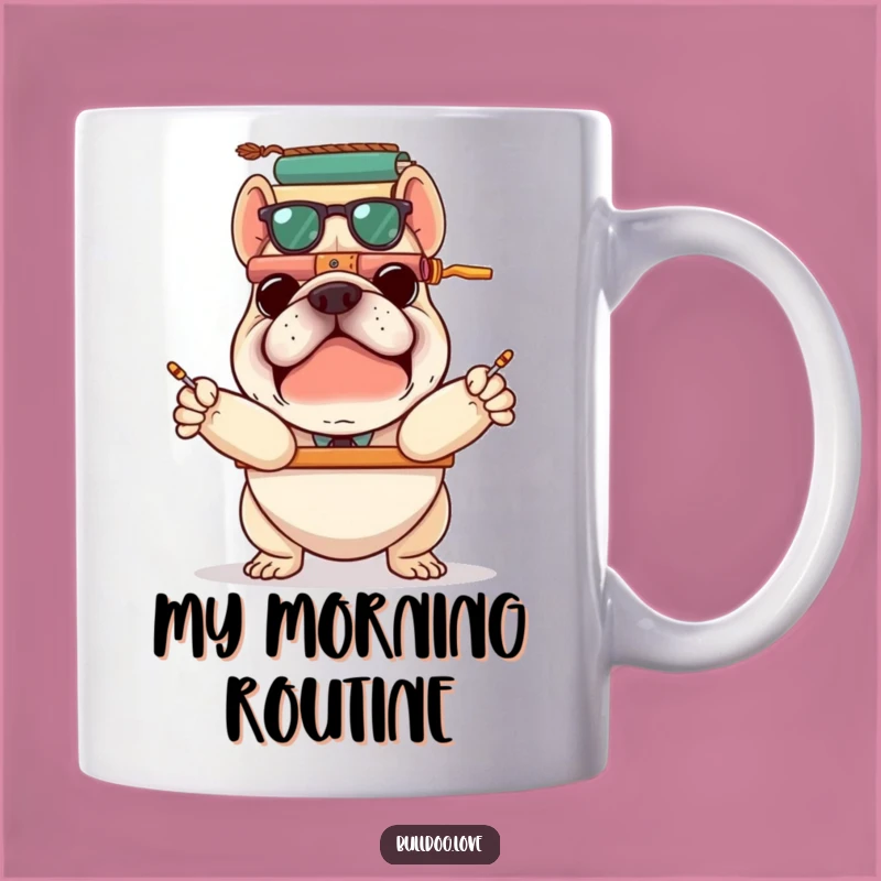 Funny Bulldog Balancing Act Mug: Hilarious Juggling Dog Gift for Clumsy Charm