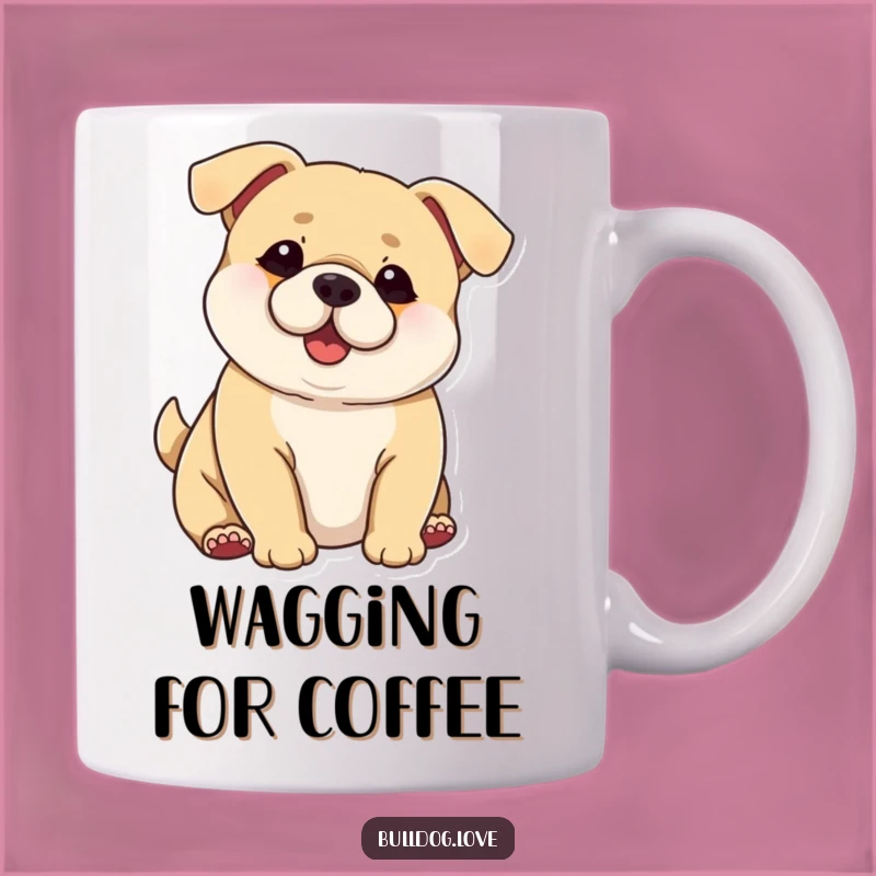 Funny Chubby Dog Mug: Big Ears Wagging Body, Perfect Gift for Dog Lovers