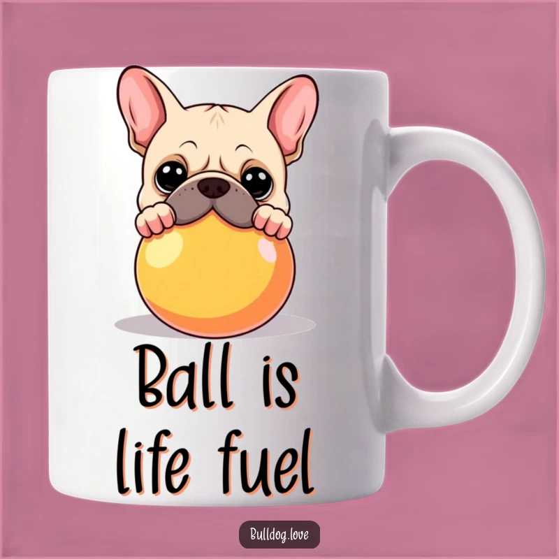 Funny Peekaboo Bulldog Ball Mug: Playful Canine Surprise Gift for Dog Lovers