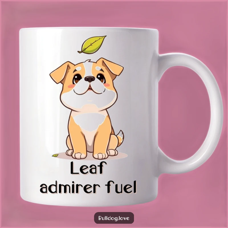 Funny Solid Dog Mug: Amused Leaf Watcher, Perfect Autumn Gift