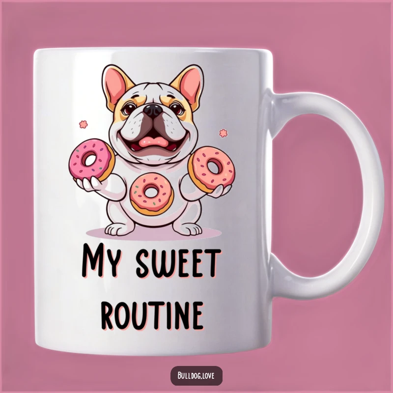 Funny Bulldog Juggling Donuts Mug - A Hilarious Treat for Coffee Lovers