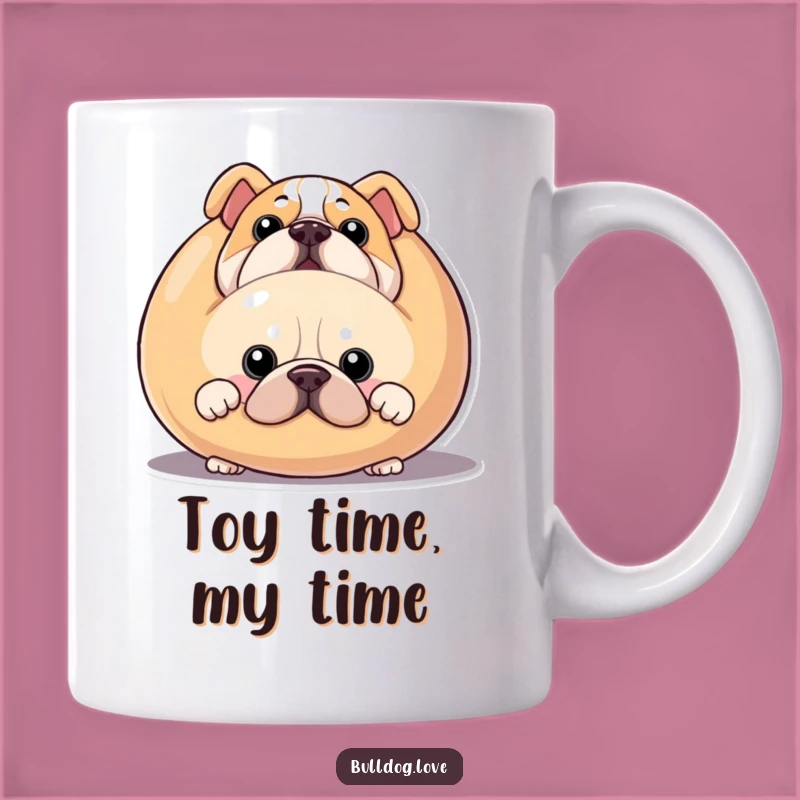 Peek-a-Boo Bulldog Funny Mug Gift - Squeaky Toy Surprise Dog