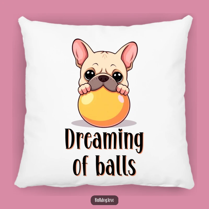 Funny Bulldog Ball Pillow: Cuddly Comfort with Peekaboo Canine Style Gift