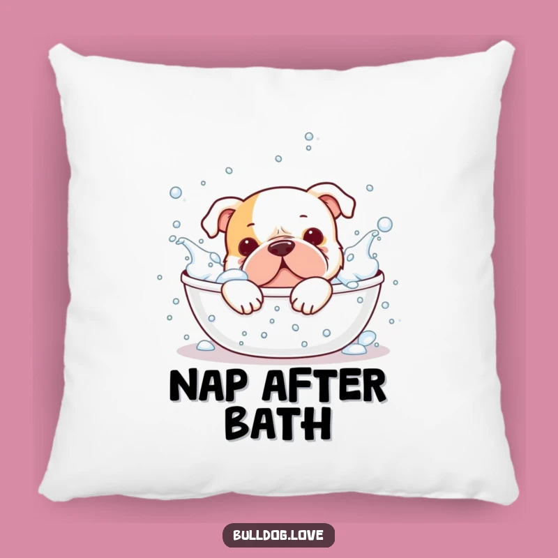 Funny Bulldog Bath Splash Pillow: Comfy Fun for Your Sofa