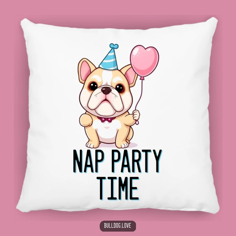 Funny Bulldog Party Pillow: Festive Accent, Perfect Cozy Celebration Gift