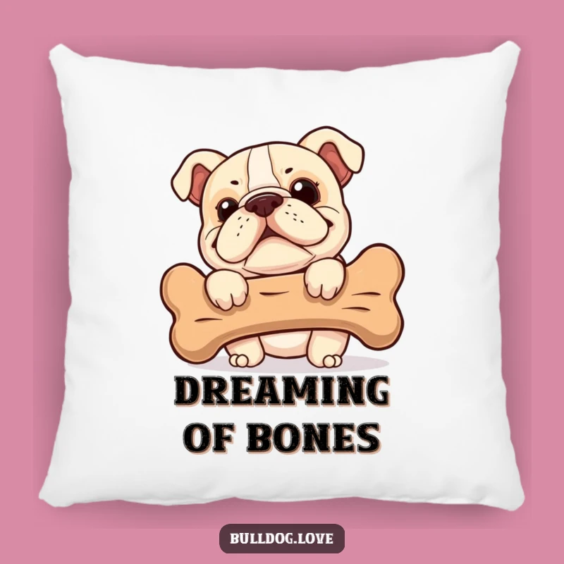 Funny Bulldog Pillow: Cheeky Pup's Comfy Spot, Hilarious Accent, Perfect Cozy Gift!