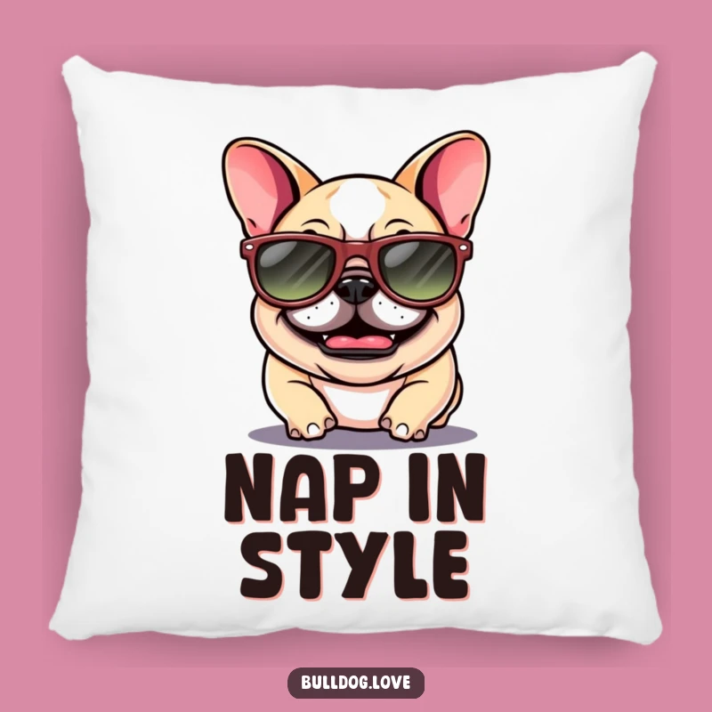 Funny Bulldog Pillow: Giggling Pup's Cool Comfort, Cozy & Hilarious Accent, Perfect Gift!