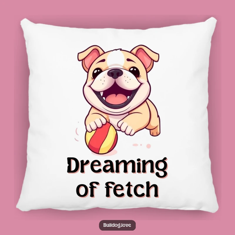 Funny Bulldog Pup Pillow: Grinning Dog Accent, Perfect Cozy Comfy Gift