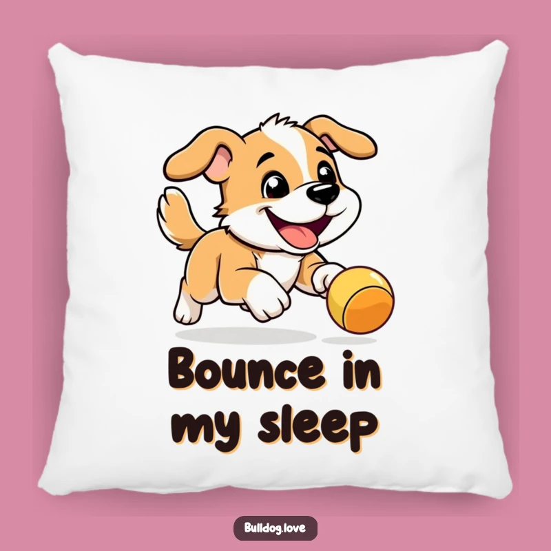 Funny Energetic Dog Pillow: Bouncy Toy Chase Cushion, Cozy & Comical Gift