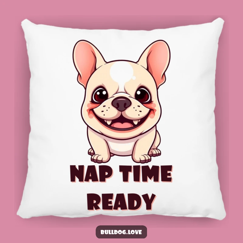Funny Kawaii Bulldog Pillow - Goofy Grin Floppy Ears, Comfy & Hilarious Gift
