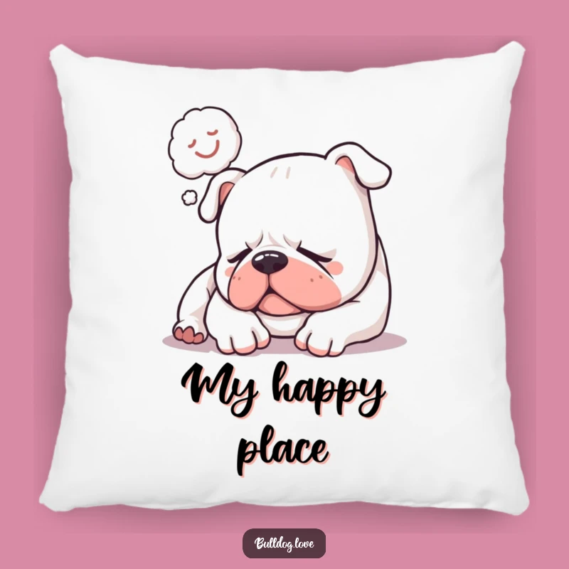 Funny Sleepy Bulldog Snore Pillow: Soft Dreaming Dog with Zzzs, Cute Funny Gift