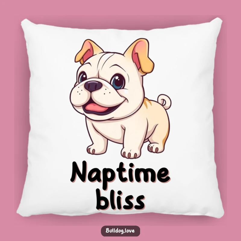 Soft Happy Bulldog Funny Pillow - Cozy Tail Wagging Accent Gift