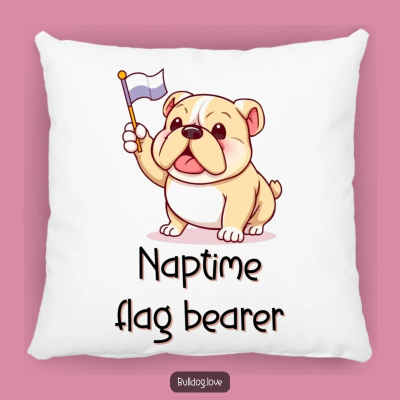 Funny Bulldog Flag Pillow: Enthusiastic Comfort and Patriotic Decor