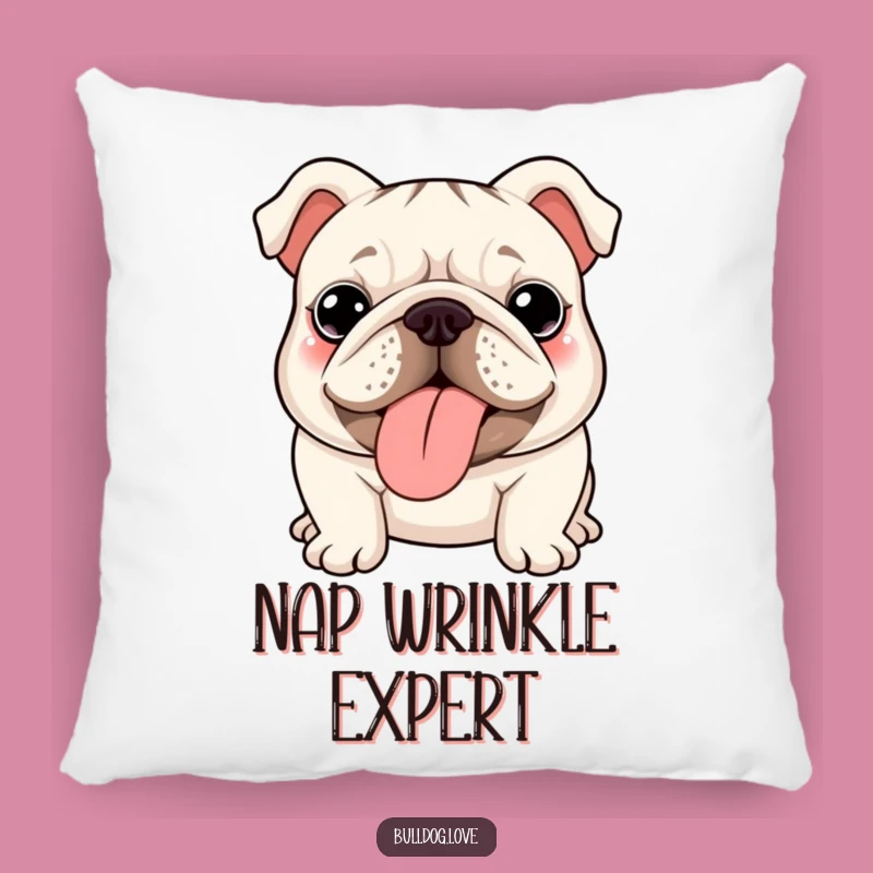 Soft Kawaii Bulldog Wrinkles Funny Pillow - Cute Bulldog Accent Gift
