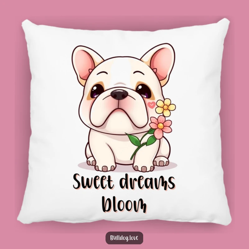 Kawaii Bulldog Flower Pillow: Sweet Accent, Perfect Cozy Gift