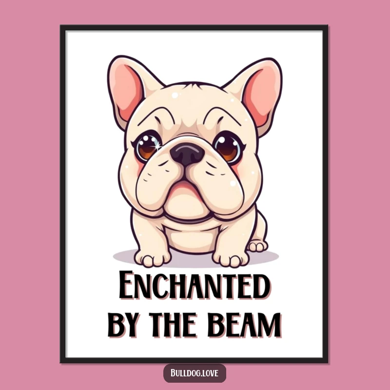 Funny Laser Dot Bulldog Digital Art - Hilarious Dog Downloadable Print, Perfect Gift