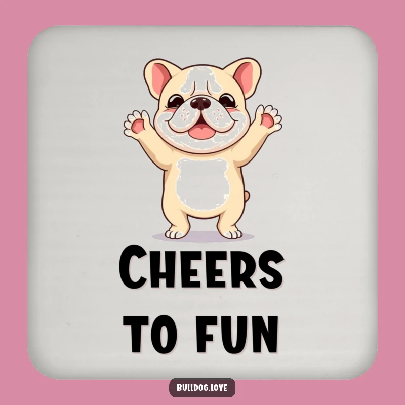 Funny Bulldog Dancing Coaster Set - Protect Surfaces with Happy Vibes