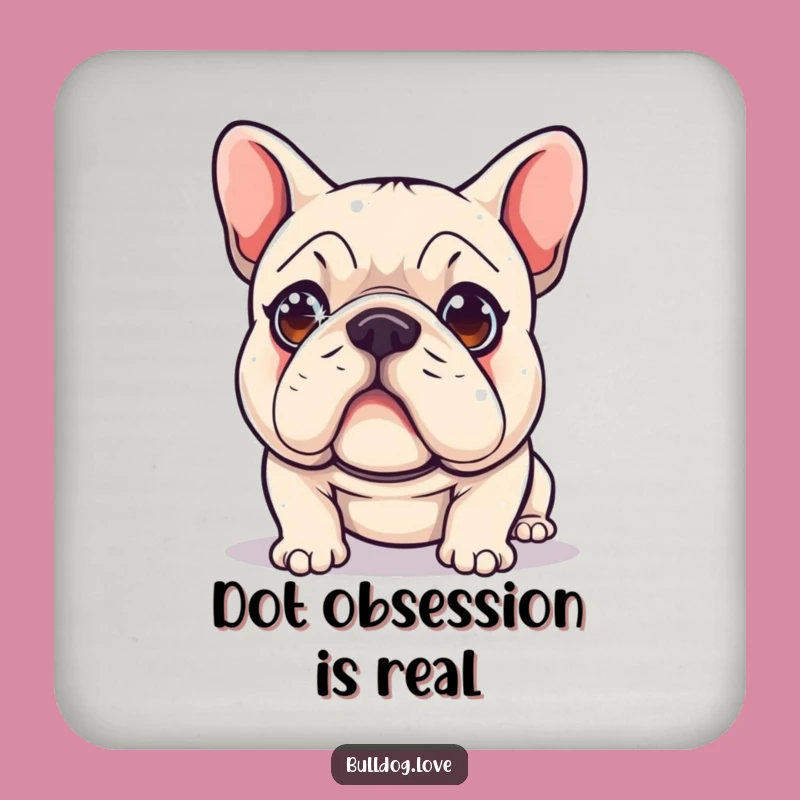 Funny Laser Dot Bulldog Coaster - Protect Surfaces with Hilarious Dog Art, Perfect Gift