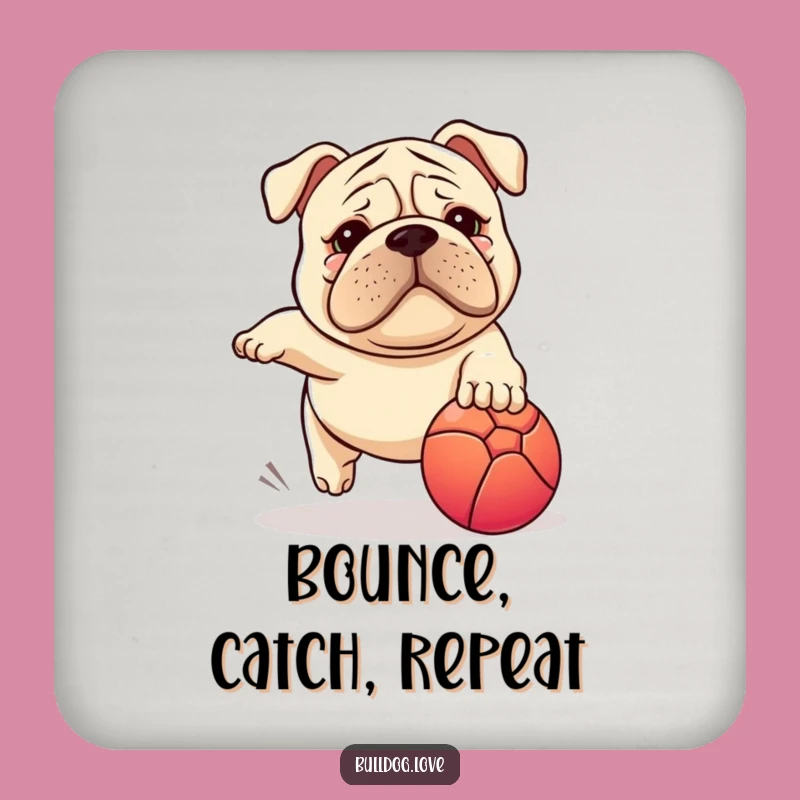 Funny Stocky Dog Coaster: Wrinkled Face Ball Chase Protection, Hilarious Gift