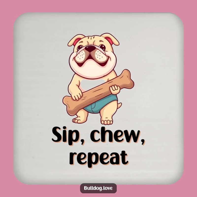 Funny Bulldog Bone Coaster: Protect Surfaces with Happy Pup's Treasure