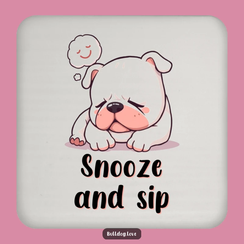 Funny Sleepy Bulldog Snore Coaster Set: Protect Surfaces with Dreaming Dog, Perfect Funny Gift