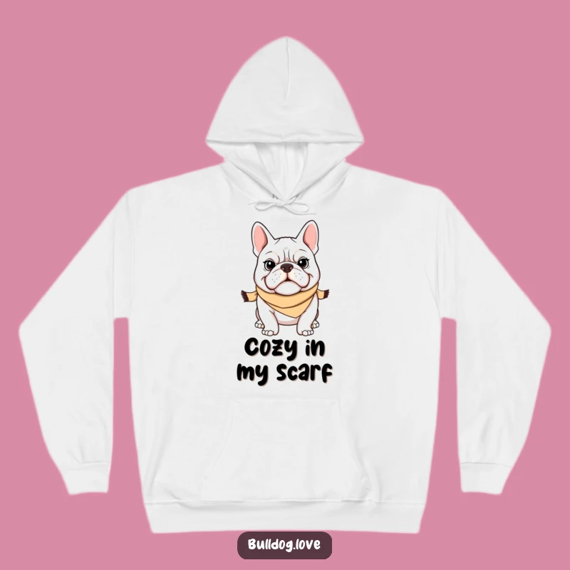 Cozy Funny Bulldog Scarf Hoodie: Warm and Stylish Gift for Dog Lovers