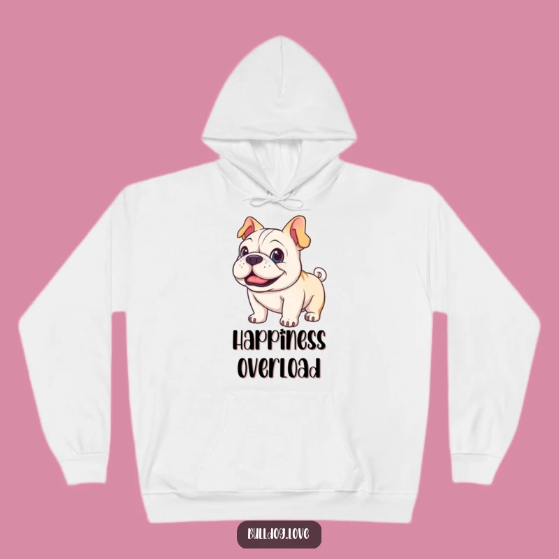 Cozy Happy Bulldog Funny Hoodie - Enthusiastic Tail Wagging Gift