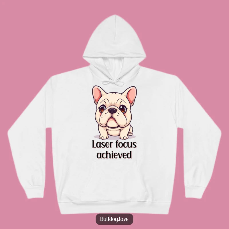 Funny Laser Dot Bulldog Hoodie - Cozy & Hilarious Dog Lover Gift for Him or Her