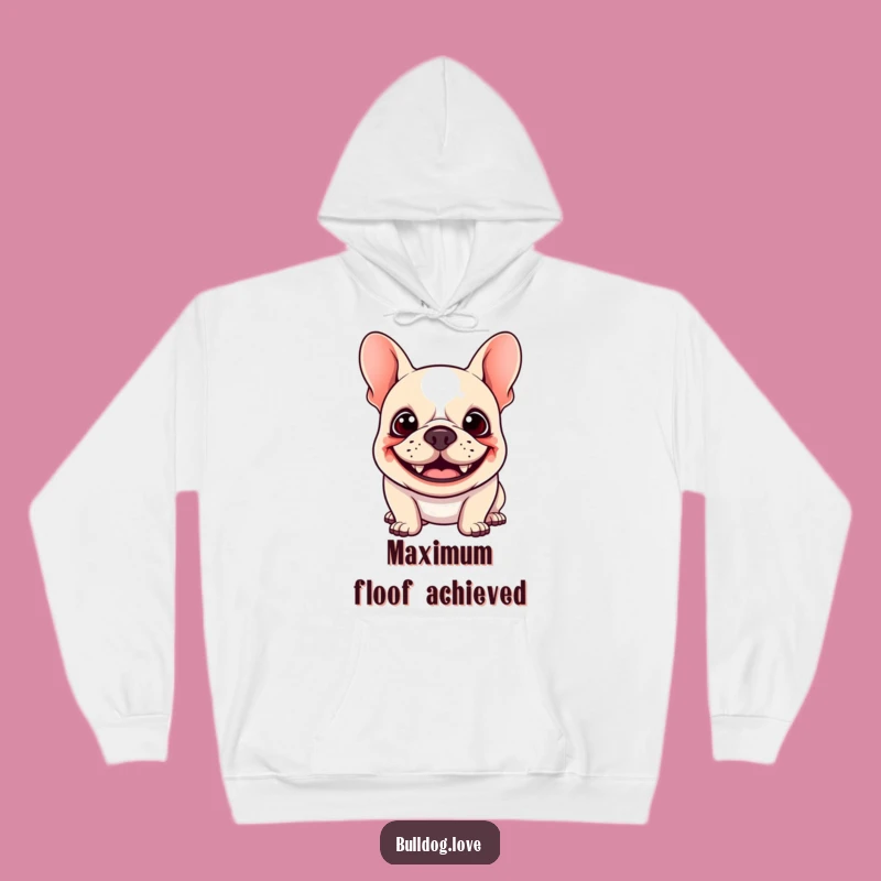 Funny Kawaii Bulldog Hoodie - Cozy Goofy Grin, Floppy Ears, Warm Joyful Gift