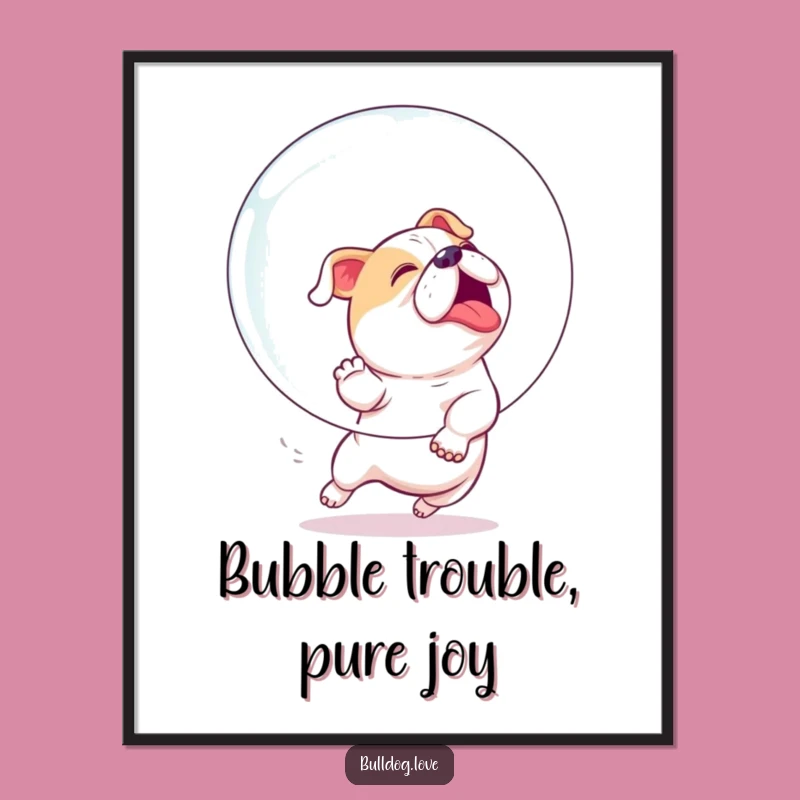Free Printable Bulldog Bubble Wall Art - Playful Downloadable Decor