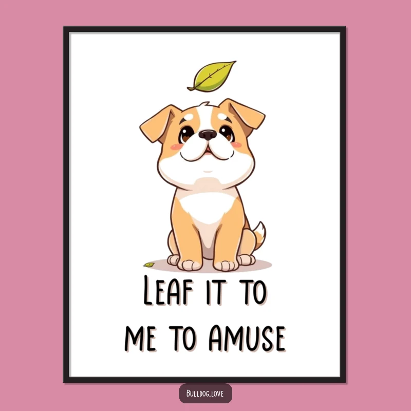 Free Printable Wall Art: Solid Dog Leaf Watching - Amusing & Funny Dog Art for Home