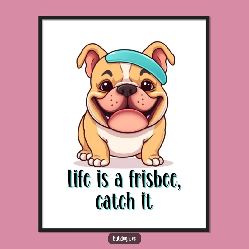 Funny Free Printable Bulldog Art Downloadable Gift for Playful Spaces