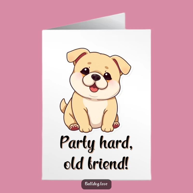 Free Printable Birthday Card: Chubby Dog's Wagging Joy - Funny Downloadable Greeting