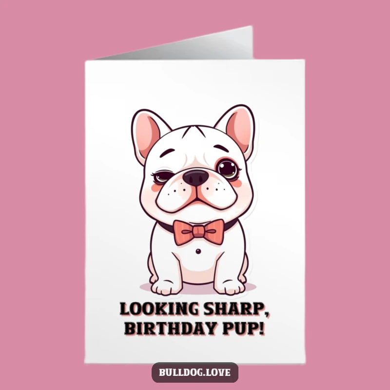 Free Printable Kawaii Bulldog Birthday Card - Adorable Downloadable Gift