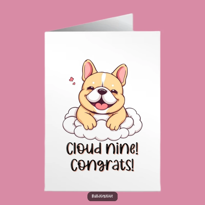 Free Printable Peaceful Bulldog Congratulations Card: Cloud Nap Downloadable