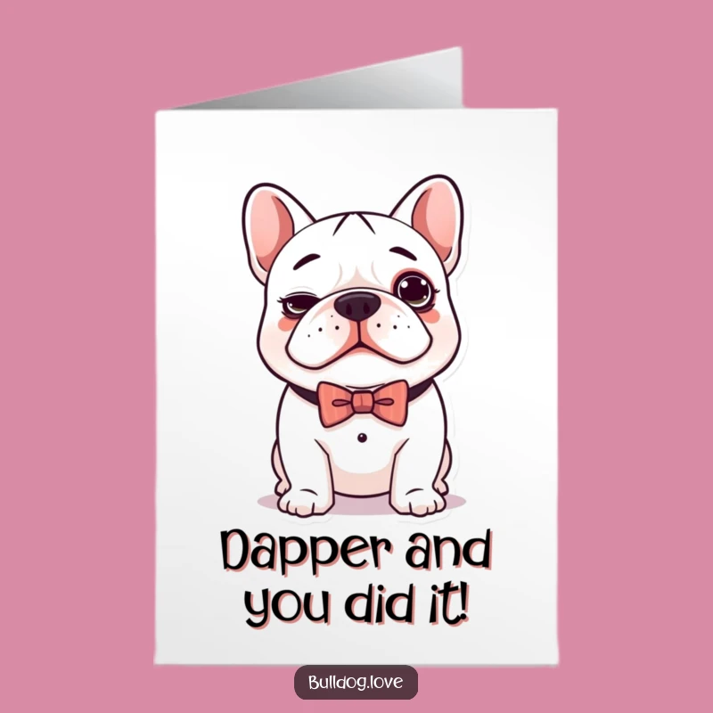 Free Printable Kawaii Bulldog Congrats Card - Charming Downloadable Gift